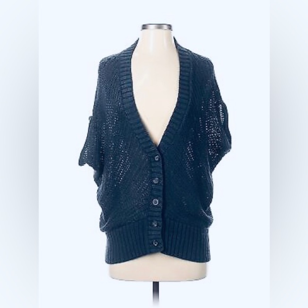 CALVIN KLEIN Women’s Dolman Sleeve Knit Cardigan Sweater | Blue Lagoon Small NEW